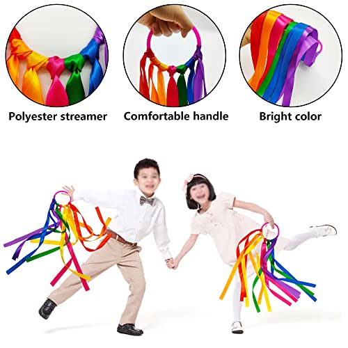 4 Pcs Juguete Cinta Arcoíris Cintas Baile Multicolor Cintas Arcoiris Banda Rítmica Gimnasia Cintas Colores Mano Banda Ejercicio Con Asa Malabares Bailando Decoración Accesorios Actividades Fiesta