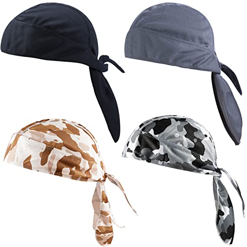 4 Piezas Bandana De Ciclismo Gorro Bandana Deportivos Gorra De Bandana Gorra Unisex De Pirata Sombrero Pirata Casquillo Bandana Transpirable Sombrero De Algodón Para Correr Bicicleta Motociclismo