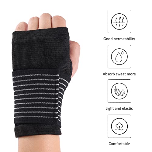 4 piezas de banda de muñeca, correas de muñeca gruesas, guantes protectores deportivos, correas elásticas para fitness, correas de muñeca autoadhesivas fijas, adecuadas para ciclismo, boxeo, etc.