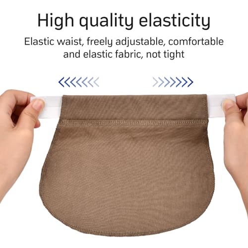 4 Piezas Extensores de Jeans con Cintura Ajustable Extensor de Pantalones para Embarazadas Extensor de Cintura Elástica para Pantalones de Maternidad (Negro, Azul, Caqui, Blanco)