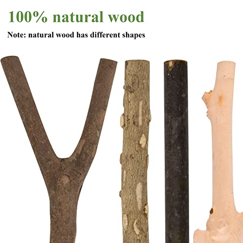 4 Piezas Perca de Pájaro de Madera Natural, Pájaro de Madera Soporte de Perca, Palo de UVA Salvaje Natural, Madera para Jaulas de Pájaro para Jaulas de Pájaros, Garras de Molido, Cacatúas