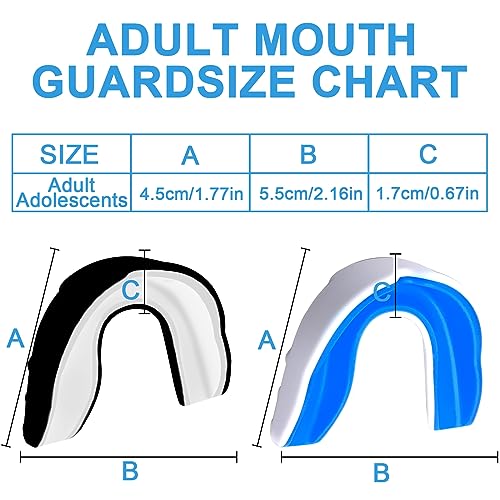 4 Piezas Protector Bucal Adultos y Niños, Protector Bucal Deportivo, Premium Protector Bucal con Estuche para Todos los Deportes de Contacto, incluidos Rugby, MMA, de Kickboxing, Judo, Hockey y Boxeo