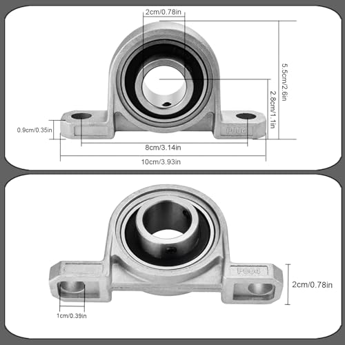 4 Piezas Rodamientos de Cojinetes, Rodamientos De Bolas Bridas, Rodamientos de Cojinetes con Soporte, Cojinete de Bloque de Almohada, Rodamientos de Cojinetes con Soporte, para Impresora 3D (20mm)