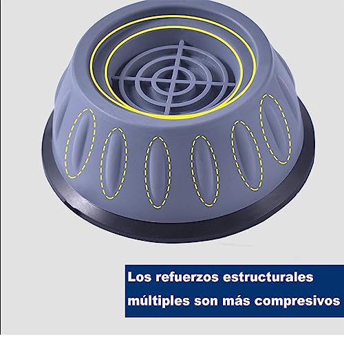 4 Piezas Soporte Lavadora, Universal Patas Lavadora Antivibracion, Antivibracion Lavadora con Alfombrilla de Goma, Patas Antivibracion Lavadora para Lavadoras y Secadoras.