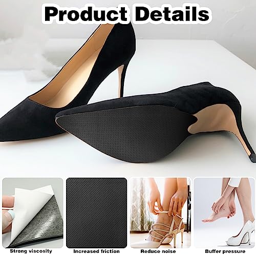 4 protectores de suela de zapato, almohadillas antideslizantes para zapatos, protector de parte inferior de zapatos, gomas para zapatos para talones, protector de suela para empuñaduras (negro)