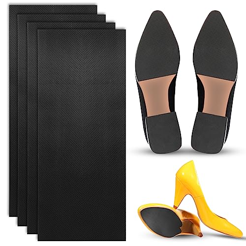 4 protectores de suela de zapato, almohadillas antideslizantes para zapatos, protector de parte inferior de zapatos, gomas para zapatos para talones, protector de suela para empuñaduras (negro)