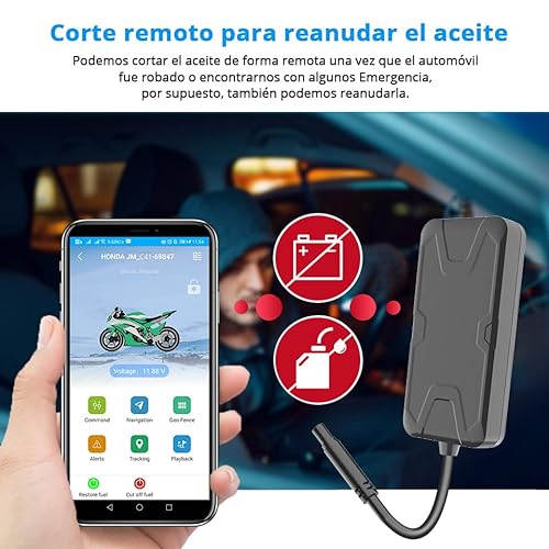 4G Localizador GPS para Coche, Restauración/Corte del Motor, Monitor Acc, Rastreador GPS Antirrobo en Tiempo Real, Suscripción Mensual Requerida Rastreador GPS para Moto, Auto Scooter - App LNCOON IOT