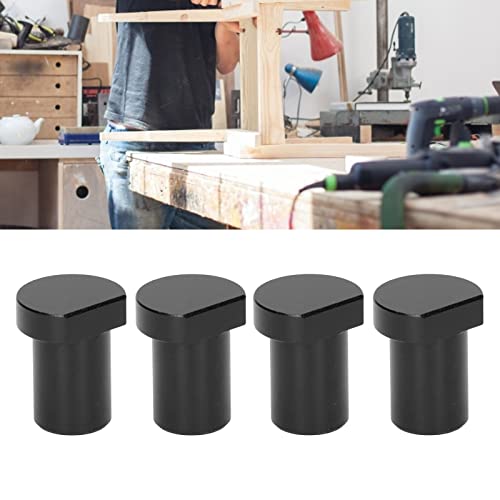 4PCS Banco Perros Banco Abrazadera para Perros Accesorios para 20 Mm/0.8in Carpintería Agujero para Perros Abrazadera Tapones para Bancos De Trabajo Bloques De Límite De Escritorio (Black)