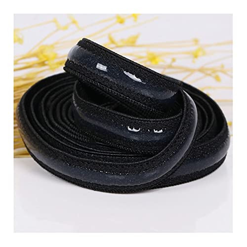 5 metros 10 mm de ancho antideslizante de silicona goma para coser correas de hombro pelucas prendas (negro)