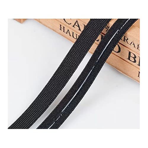 5 metros 10 mm de ancho antideslizante de silicona goma para coser correas de hombro pelucas prendas (negro)