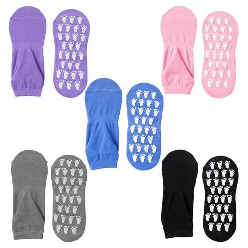 5 pares de calcetines de yoga con diseño antideslizante, material absorbente del sudor y transpirable, adecuado para deportes, al aire libre y uso doméstico, perfecto para zapatillas, zapatillas de