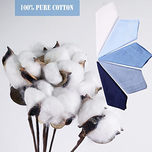 5 Pcs Pañuelos Hombre Pañuelo de Algodón Pañuelos Hombre Traje Pañuelo de Bolsillo Cuadrado Suaves Pañuelos Blancos para Hombres-40x40 cm