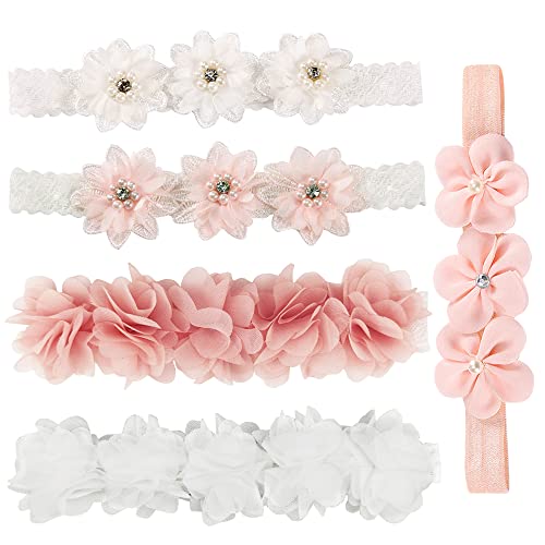 5 Piezas Diadema de Pelo para Bebé Cintas Florales Banda Para Cabeza para Niña, Niño Pequeño, Como Fiesta, Accesorios de Fotografía