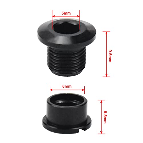 5 Pzs Tornillos Plato Unico de Bici Pernos de Plato de Bicicleta Pernos de Manivela Tuercas y Tornillos para Plato de Bicicleta Tornillo para Rueda de Cadena para Bicicleta de Carretera Montaña MTB