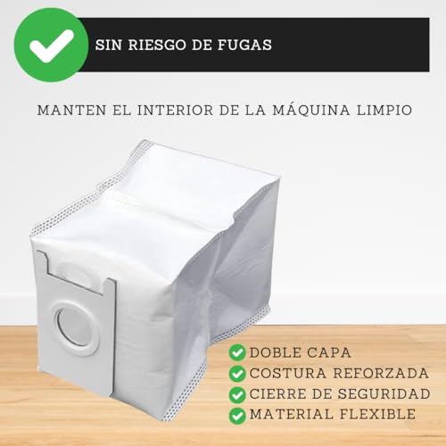 5 UDS recambio bolsas conga 2290 gran capacidad. Repuesto compatible ultra home, cecotec autovaciado