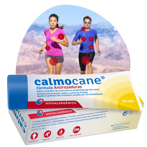 50 ml Calmocane Crema Antirozaduras Antifriccion Anti Rozadura Muslos Mujeres - Antiroces Badana Ciclismo - Alternativa a La Vaselina Deportiva - No Grasa - Sin Residuos