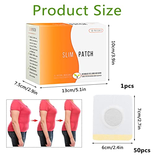 50 pcs Parche Adelgazante, Slimming Patches, Slim Weight Loss Sticker, Para Adelgazar y Perder Peso, Quema de Grasa Rápido y Seguro