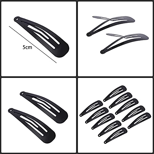 50 Piezas horquillas Negro Pinza de Pelo, 5cm Clips de Pelo de Metal, Clips de pelo, Accesorios Cabello,antideslizantes para el cabello para niñas y mujeres.…