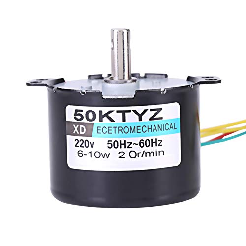 50KTYZ AC 220V 10W 0.5A Motor síncrono de imán permanente eléctrico de baja velocidad pequeño CW/CCW 2.5/20RPM Metal de alto par orientado para plato giratorio de asador(20 revolutions)