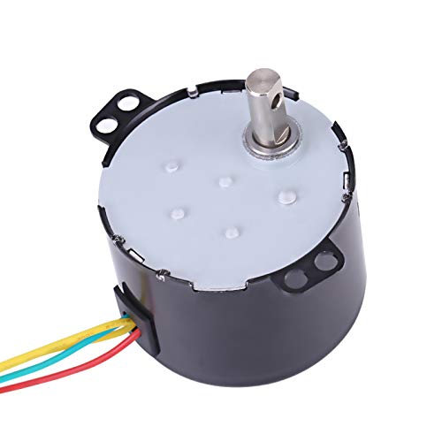 50KTYZ AC 220V 10W 0.5A Motor síncrono de imán permanente eléctrico de baja velocidad pequeño CW/CCW 2.5/20RPM Metal de alto par orientado para plato giratorio de asador(20 revolutions)