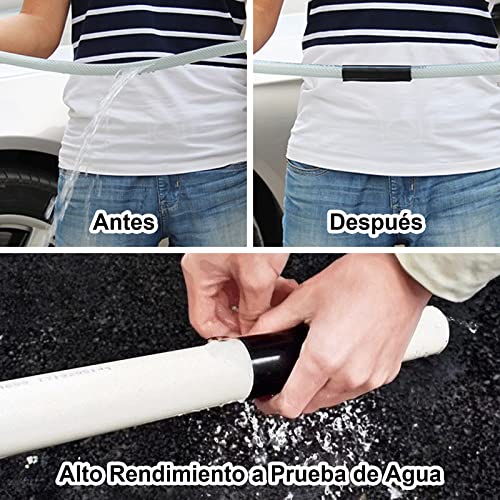 50MM x 3M Cinta Silicona de Autofusion Impermeable Cinta Adhesiva para Fugas de Agua, Cinta Aislante para Tuberias de Agua, Cinta Autosoldante Reparación Selladora, Cinta Aislante Eléctrico Negro