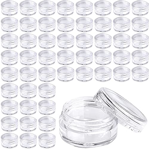 50pcs 5g/5ml Botes Pequeños de Plastico Botes Plastico con Tapa Envases para Cosmetica de Viaje para Cremas, Lociones, Maquillaje