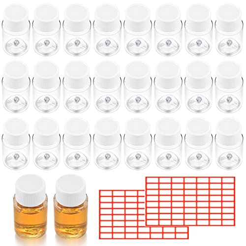 52 Piezas Botellas Pequeñas Reutilizables de Plastico, 20ml Botella de Transparente con Tapón de Rosca, Botes Pequeños para Rellenar Cosmetica Vacio, para Viajes, Líquidos Champú, Loción