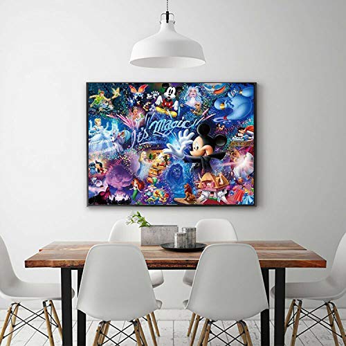 5D diy pintura diamante,Bricolaje Diamond Painting taladro completo Cristal diamante Bordado Pinturas Artes kit de punto de cruz para decoración de la pared del hogar,40 * 30cm, Magic Mice