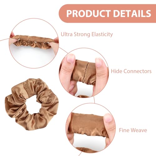 6 pcs scrunchies para el pelo, gomas elásticas de seda para mujeres, gomas para el pelo suaves para mujeres y niñas