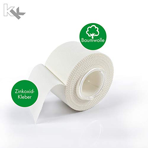 6 Rollos KK Cinta deportiva 3,8 cm x 10 m), color blanco