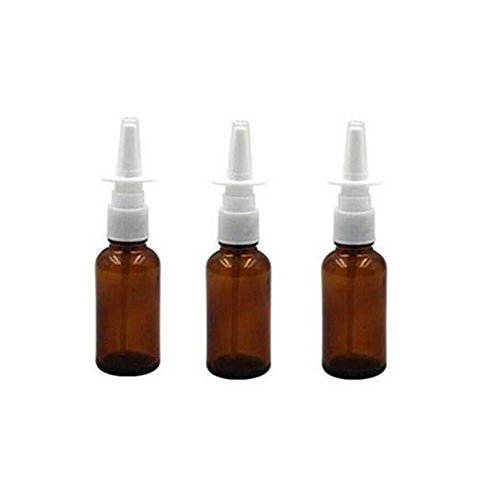 6 unids 30 ml/1 oz vacío Recargable ámbar Vidrio Nasal rociadores Frasco Botella Tarro Snoot Bomba de Almacenamiento de Spray Limpio envase Muestra atomizadores para cosméticos