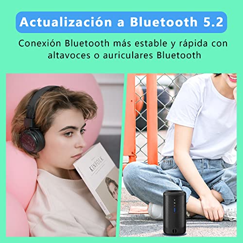 64GB Reproductor MP3, AiMoonsa Reproductor de Música con Bluetooth 5.2, Altavoz HD Integrado, Radio FM, Grabadora de Voz, Sonido HiFi, Función E-Book, Auriculares Incluidos