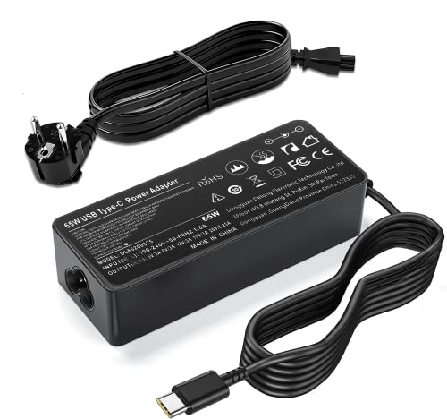 65W USB C Thinkpad Cargador Portátil para Lenovo ThinkPad T14 T15 T480 T480s T490 T490s T580 T590 X280 X380 X390 L480 L490 L580 P52s E480 E495 Chromebook 300e 500e Lenovo Yoga Alimentación Tipo C