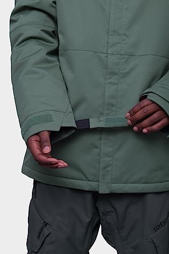 686 Chaqueta aislante para hombre - Ropa térmica transpirable con capucha - Resistente al agua y a la intemperie, Verde ciprés, Small