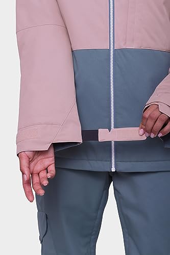 686 Chaqueta Athena para mujer, abrigo aislado con diseño de tela de 2 capas, ajuste moderno y costuras selladas, resistente al agua y a la intemperie, Bloque de color malva polvoriento, Large