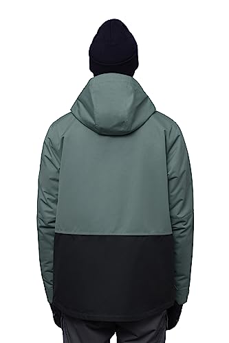 686 SMARTY Chaqueta 3 en 1 para hombre, carcasa de 2 capas con relleno térmico interior extraíble, resistente al agua y a la intemperie, Bloque de color verde ciprés, Medium