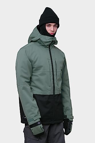 686 SMARTY Chaqueta 3 en 1 para hombre, carcasa de 2 capas con relleno térmico interior extraíble, resistente al agua y a la intemperie, Bloque de color verde ciprés, Medium