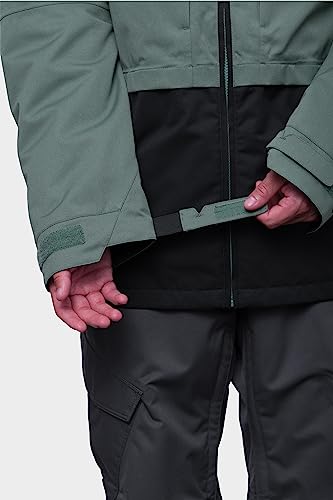 686 SMARTY Chaqueta 3 en 1 para hombre, carcasa de 2 capas con relleno térmico interior extraíble, resistente al agua y a la intemperie, Bloque de color verde ciprés, Medium