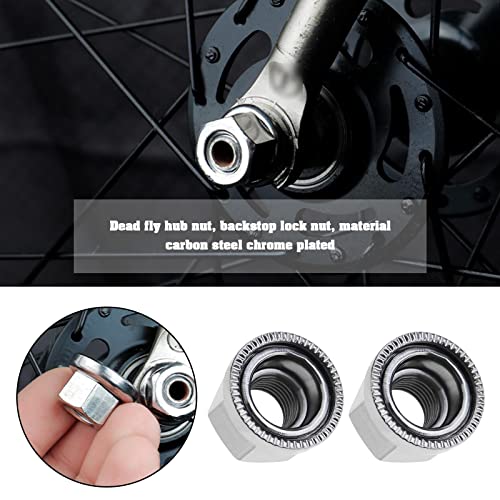 6pcs M9 Tuercas de Rueda M10 Eje Tuercas de Rueda de Bicicleta Buje Reemplazo Gran Brida Tuerca de Eje Accesorios para Bicicleta, Plata