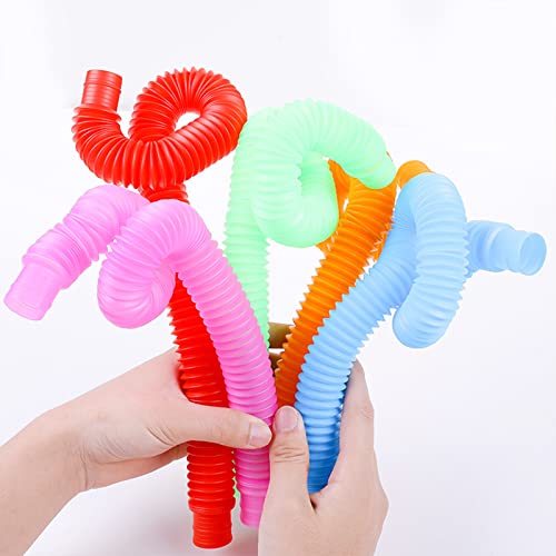 6pcs Tubos sensoriales niños,Tubos moldeables niños,Mini Juguetes Sensoriales de Tubos Pop,Coloridos Tubo Elástico,Juguete de Sensorial Pop Tubes,para Aliviar el estrés y Ansiedad,6 Colores