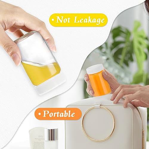 8 botellas de jugo de vidrio de 2 oz con tapa y etiquetas, vidrio transparente pequeño reutilizable para zumo, jengibre, spa de bienestar, muestra, mini botellas portátiles de viaje con boca ancha.