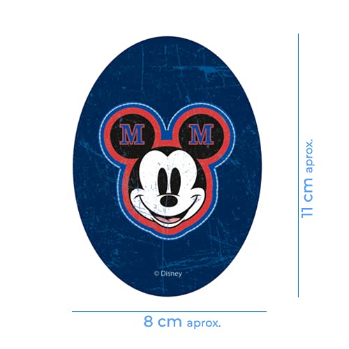 8 parches rodillera infantil con Dibujos Disney para planchar en la ropa. Aplicaciones termoadhesivas para reparar y decorar pantalones, chaquetas, jerseys, mochilas (Mickey clásico)