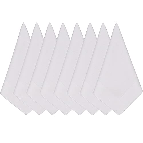 8 piezas Pañuelo de Algodón Blanco,Pañuelo Traje Hombre,Pañuelo de Bolsillo,Bolsillo para Hombre, para Boda Fiesta Otras Ocasiones-40 * 40cm