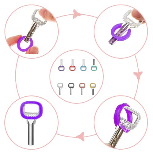 8 Piezas Tapas para Llaves Flexibles, 8 Colores Cubiertas de llaves Flexibles, Tapa de Llave Flexible para Llaves Redondas, Fácil Identificación Tapa de Llave Flexible Llave, para Hogar, Oficina, Hote