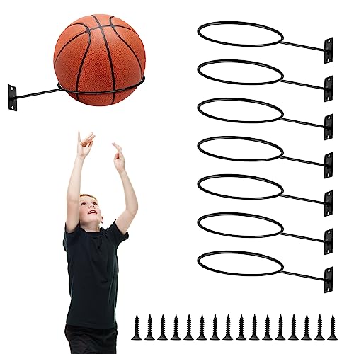 8 Soportes para Pelotas,Soporte De Pared Negro,Soporte para Exhibición De Pelotas para Baloncesto,Baloncesto,Fútbol,Voleibol,Rugby