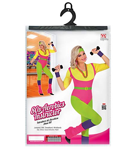 "80s AEROBICS INSTRUCTOR" (jumpsuit, belt, sweatband, wristbands) - (M)