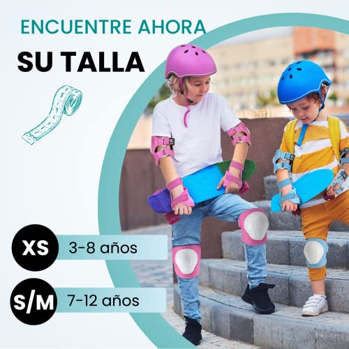 99FLIPS Protecciones Patines en Linea niña - Protecciones Skate niño Rodilleras Skateboard niño - Rodilleras y Coderas monopatin niña - Protectores Patines niña - Flash Talla XS Verde Menta