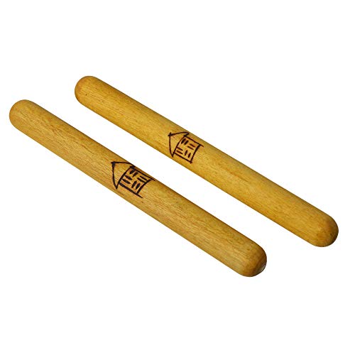 A-Star Claves de madera grandes hechas a mano - 2 piezas/par - 23 cm - Palos de ritmo de mano, instrumento de percusión de madera