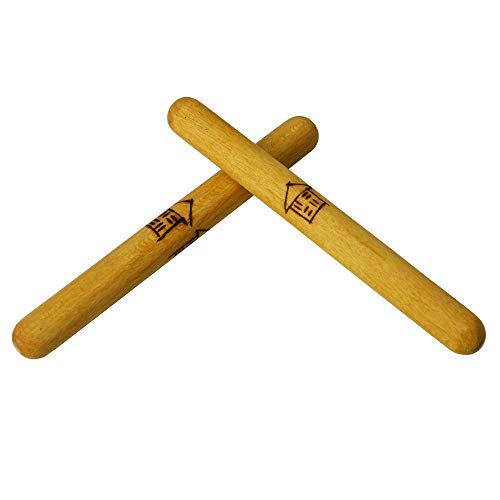 A-Star Claves de madera grandes hechas a mano - 2 piezas/par - 23 cm - Palos de ritmo de mano, instrumento de percusión de madera