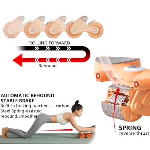 Ab Roller Wheel, Rodillo Abdominales Con Soporte para el Codo, equipo de entrenamiento para abdominales y núcleos (sin temporizador)